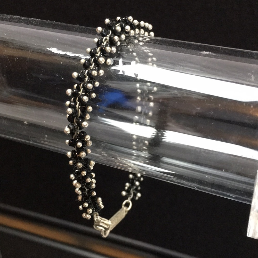 Vintage Napier Silver and black beaded Bracelet - Picture 6 of 6